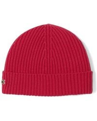 Lacoste - Wool Cuff Beanie - Lyst