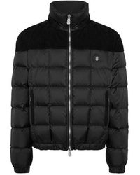 Billionaire - Puffer Down Jacket With Leather Inserts - Lyst