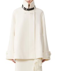 Lanvin - Short Wool Coat With Stand-Up Collar - Lyst