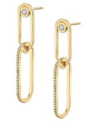 Michael M - Pavé Couplet Link Drop Earrings - Lyst