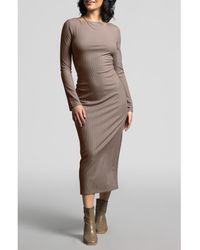 WEEKEND LOS ANGELES - Angelina Long Sleeve Rib Maxi Dress - Lyst