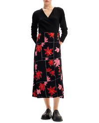 Desigual - Floral Long Sleeve Wrap Midi Dress - Lyst