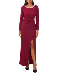 Chaus - Crystal Detail Long Sleeve Gown - Lyst