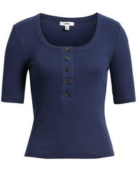 Mavi - Scoop Neck Henley Tee - Lyst