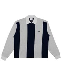 STUDENTS - Gibson Stripe Quarter Zip Long Sleeve Polo - Lyst