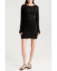 Solid & Striped - The Nicki Rib Long Sleeve Linen Blend Cover-Up Dress - Lyst