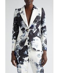Alexander McQueen - Chiaroscuro Floral Peaked Lapel One-button Jacket - Lyst