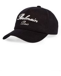Balmain - Signature Embroidered Cotton Baseball Cap - Lyst