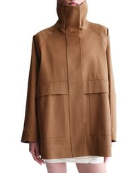 Mango - Oversize Funnel Neck Cotton Jacket - Lyst