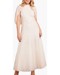 Needle & Thread - Scallop Sequin Cape Ankle Gown - Lyst