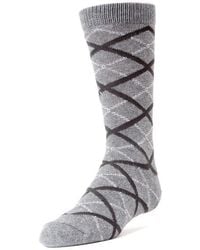 Memoi - Diamond Interlock Crew Socks - Lyst