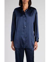 Tom Ford - Relaxed Fit Stretch Silk Satin Blouse - Lyst