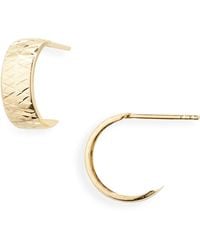 Bony Levy - 14k Gold Chunky Diamond Cut Hoop Earrings - Lyst