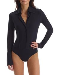 Commando - Classic Long Sleeve Button-Down Thong Bodysuit - Lyst