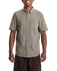 Volcom - Brewster Check Short Sleeve Button-Down Shirt - Lyst