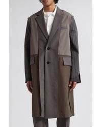 Sacai - Colorblock & Stripe Suiting Coat - Lyst