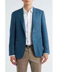 Canali - Kei Trim Fit Mélange Shadow Plaid Super 130S Wool Sport Coat - Lyst