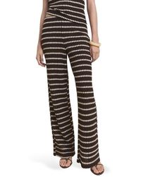 Mango - Wavy Stripe Knit Pull-On Straight Leg Pants - Lyst