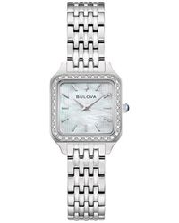 Bulova - Classic Sutton Square Diamond & Mother-Of-Pearl Bracelet Watch, 23Mm - Lyst