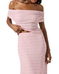 Astr - Off The Shoulder Textured Knit Top - Lyst