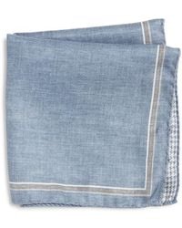 Jack Victor - Crestwool Solid & Houndstooth Check Reversible Silk Pocket Square - Lyst