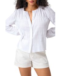 Sanctuary - Long Lasting Cotton Gauze Button-up Shirt - Lyst