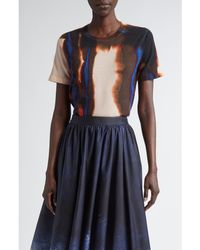 Jason Wu - Burned Stripe Short Sleeve Merino Wool Sweater - Lyst