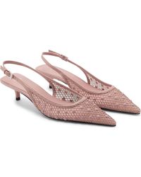 Mango - Slingback Pointed Toe Kitten Heel Pump - Lyst