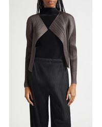Issey Miyake - Monthly Colors June Pleated Open Front Cardigan - Lyst
