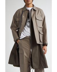 Sacai - X Wtaps Layered Mixed Media Coat - Lyst