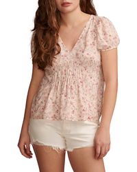 Lucky Brand - Floral Print Short Sleeve Top - Lyst