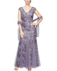 Alex Evenings - Sequin Embroidered Trumpet Gown - Lyst