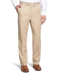 Berle - Self Sizer Waist Flat Front Classic Fit Microfiber Trousers - Lyst