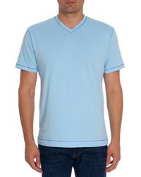 Robert Graham - Eastwood V-neck Cotton Blend T-shirt - Lyst