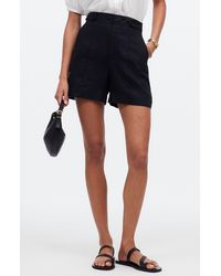 Madewell - Clean Button Tab Linen Shorts - Lyst