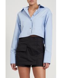 Rebecca Minkoff - Layne Crop Button-up Shirt - Lyst