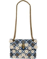 Kurt Geiger - Mini Kensington Floral Appliquéé Leather Convertible Crossbody Bag - Lyst