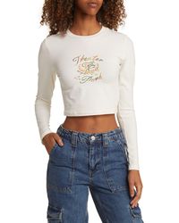 Coney Island Picnic - Le Jardin Crop Stretch Cotton Graphic T-shirt - Lyst