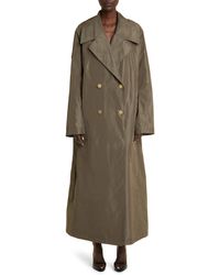 The Row - Cadel Oversize Polyester & Silk Double Breasted Trench Coat - Lyst