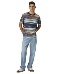 Missoni - Cotton Crewneck T-Shirt With Slub Zigzag Print - Lyst