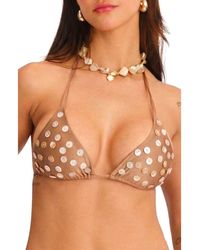 CAPITTANA - Eve Buttons Triangle Bikini Top - Lyst
