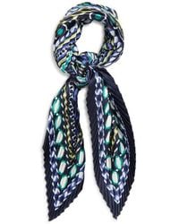 Echo - Pleated Dots On Dots Diamond Silk Scarf - Lyst