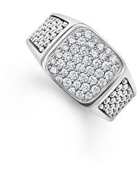 Lagos - Anthem Pavé Diamond Signet Ring - Lyst