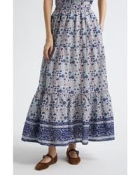MILLE - Paola Floral Print Tie Waist Maxi Skirt - Lyst