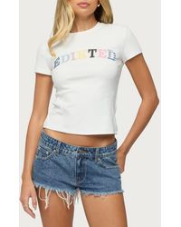 Edikted - Patchwork Logo Baby Tee - Lyst