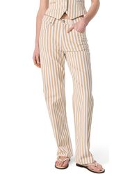 Rag & Bone - Shea Stripe High Waist Relaxed Straight Leg Jeans - Lyst