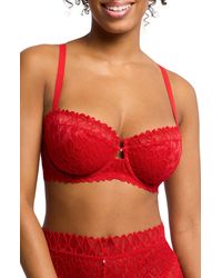 Montelle Intimates - Lacey Keyhole Lace Underwire Bra - Lyst