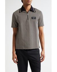 Balmain - Couture Label Monogram Jacquard Half Zip Polo - Lyst