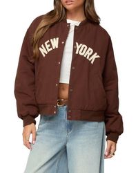 Edikted - Big Apple Oversize Cotton Bomber Jacket - Lyst