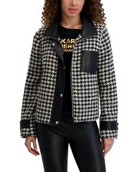 Karl Lagerfeld - Wool Blend Felt Crop Jacket - Lyst